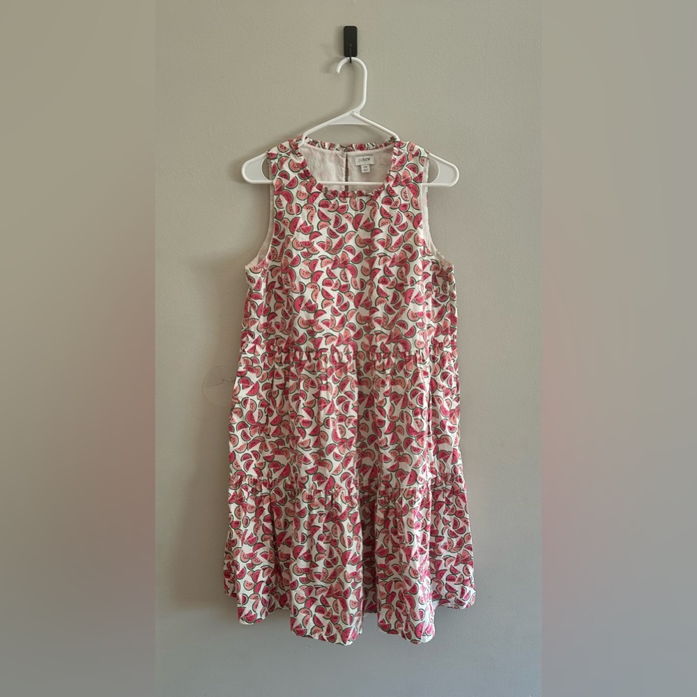 Re-Imagined By J. Crew  Watermelon Print Sleeveless Ruffled Dress | Size 10